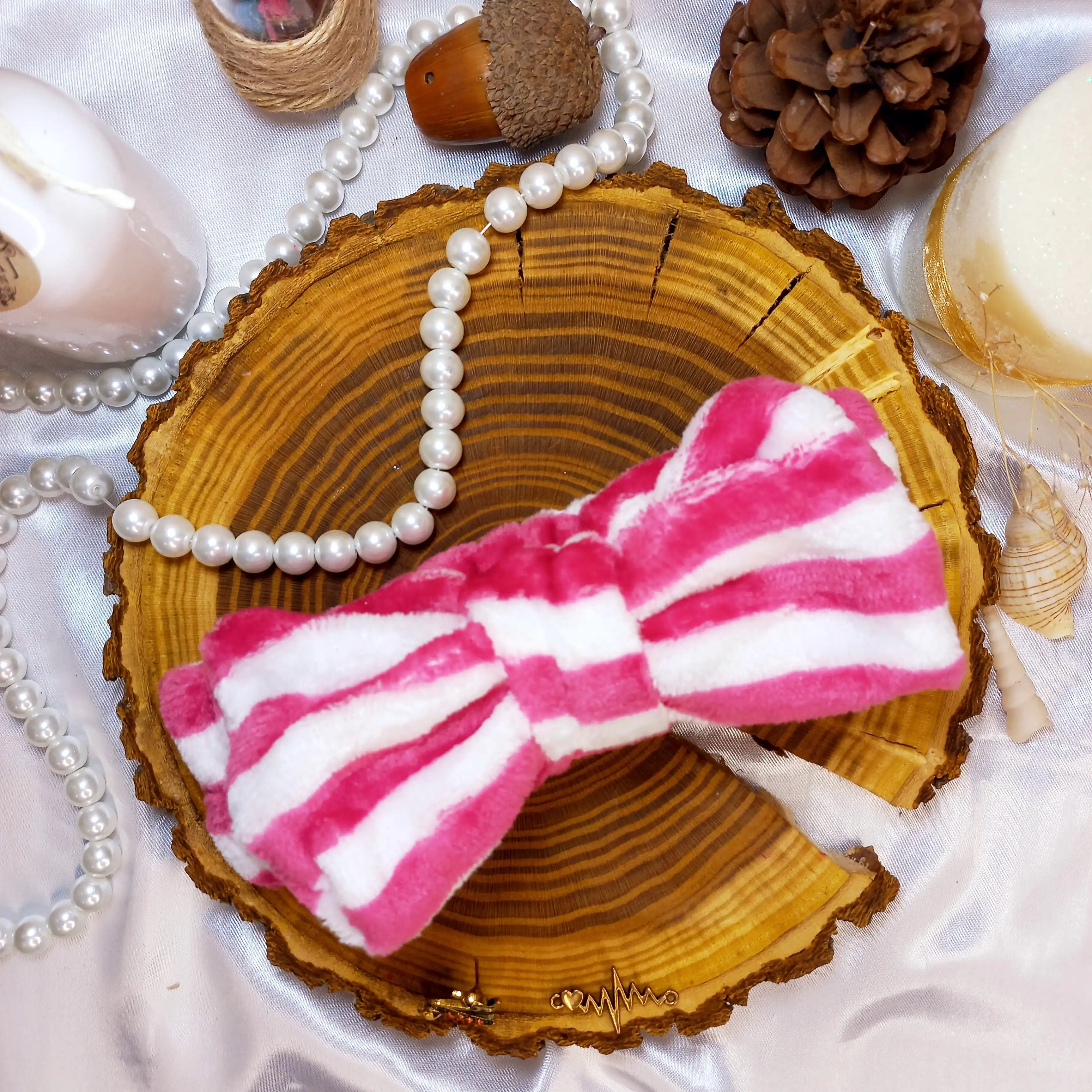 هدبند حوله ای دخترانه مدل راه راه