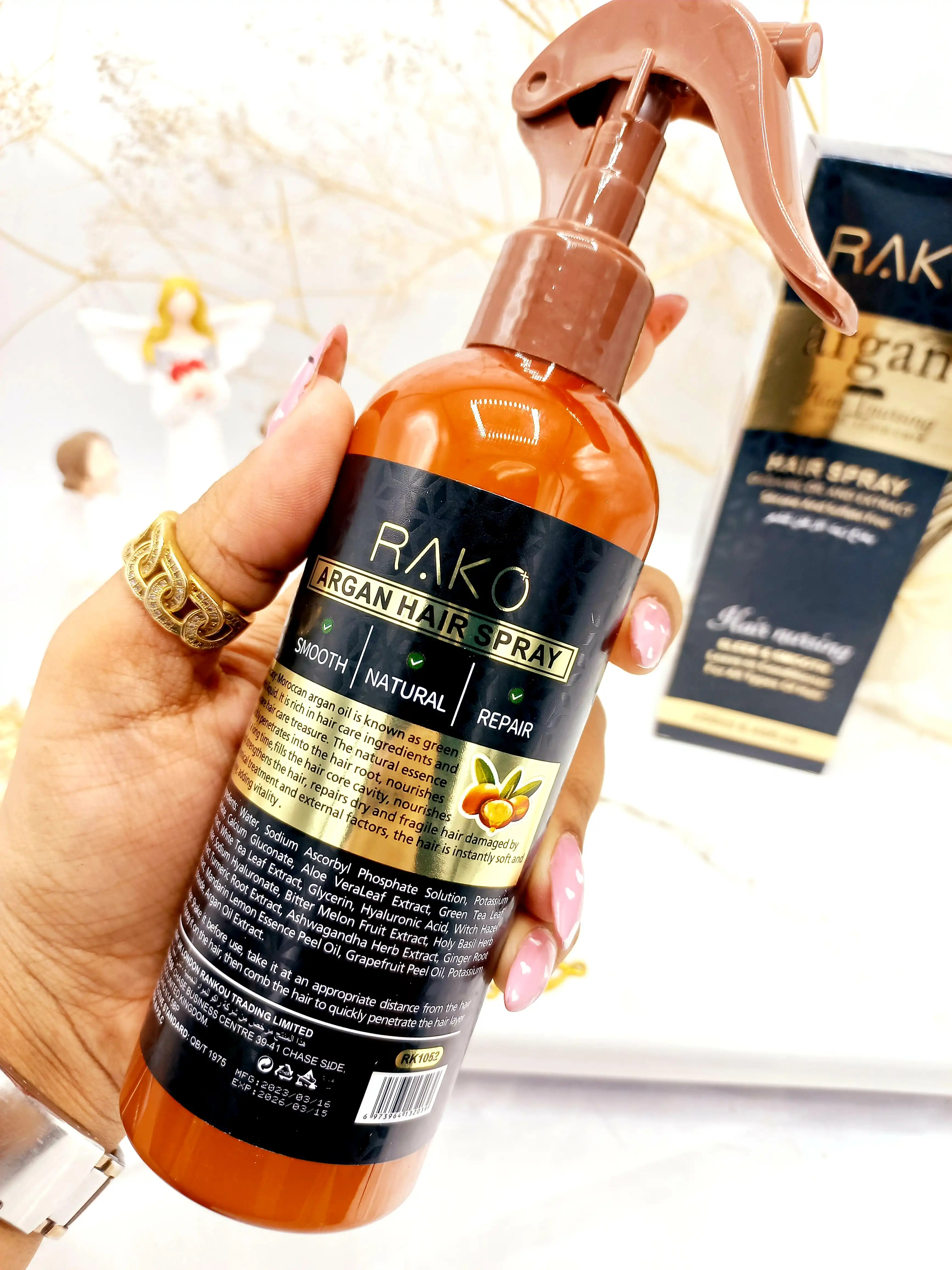 اسپری و سرم مو دو فاز مدل روغن آرگان حجم 250 میل برند راکو RAKO اصلی کد RK1052