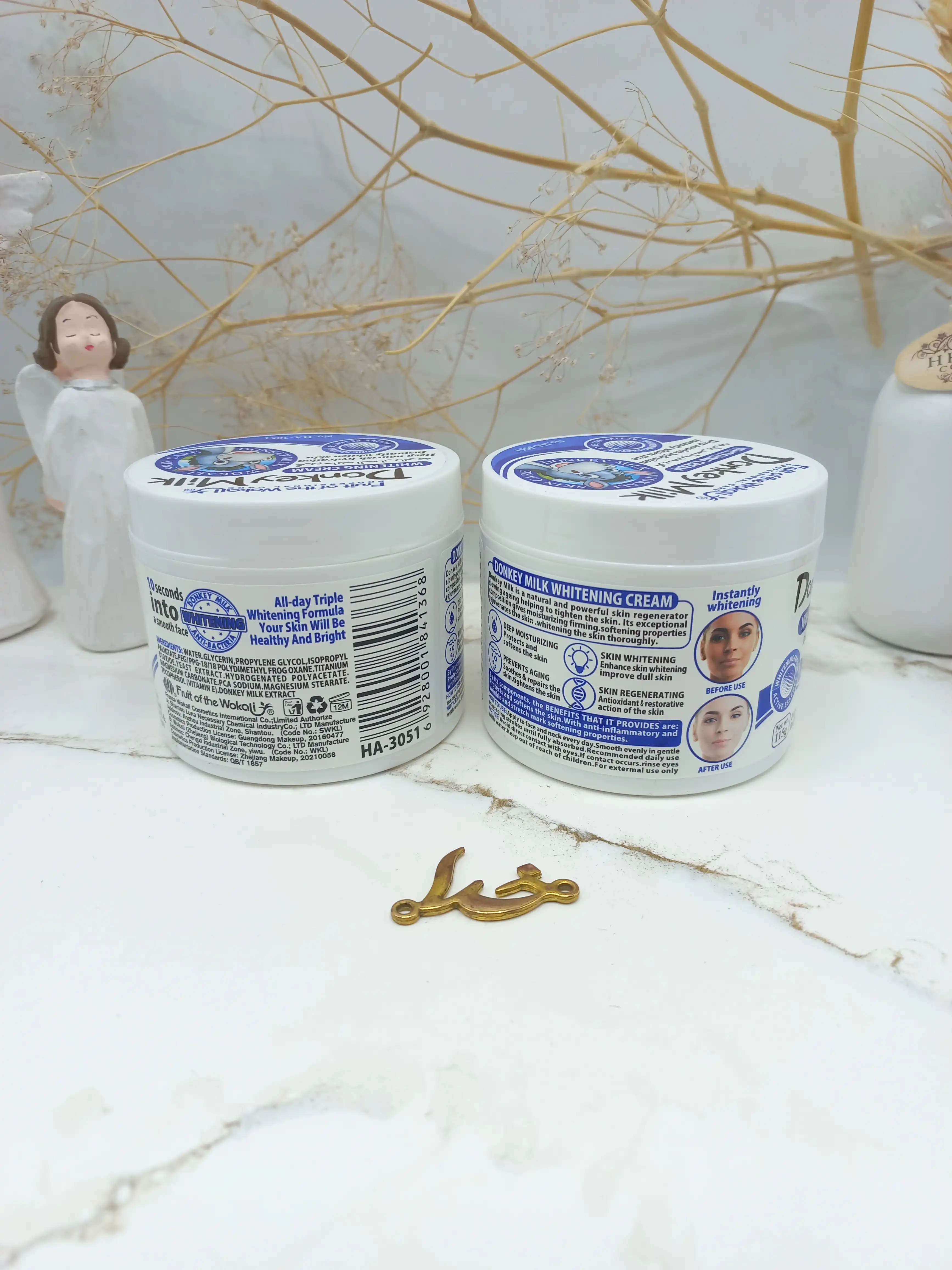 کرم کاسه ای سفید کننده و آبرسان قوی شیر  الاغ وکالی ‏Wokali‏ (درب آبی) کد 3051