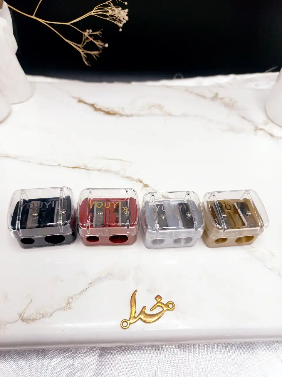 مداد تراش دو قلو شیشه ای برند YOUYI (کیفیت عالی)