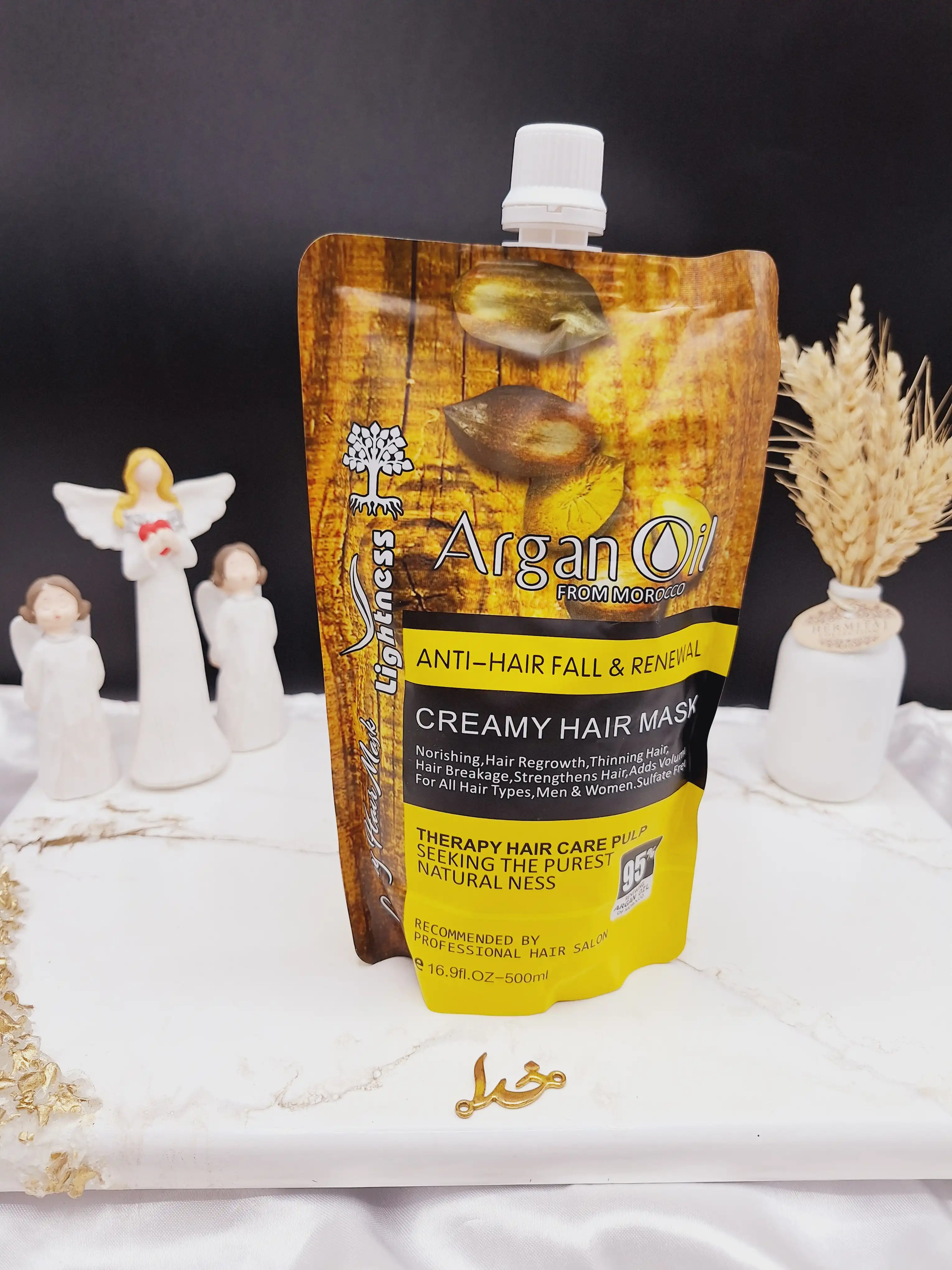 ماسک مو ساندیسی  آرگان تغذیه کننده مراکشی ساخت اسلواکی  لایتنس 500 میل 95% ARGAN OIL کد 6561 اصلی و اورجینال