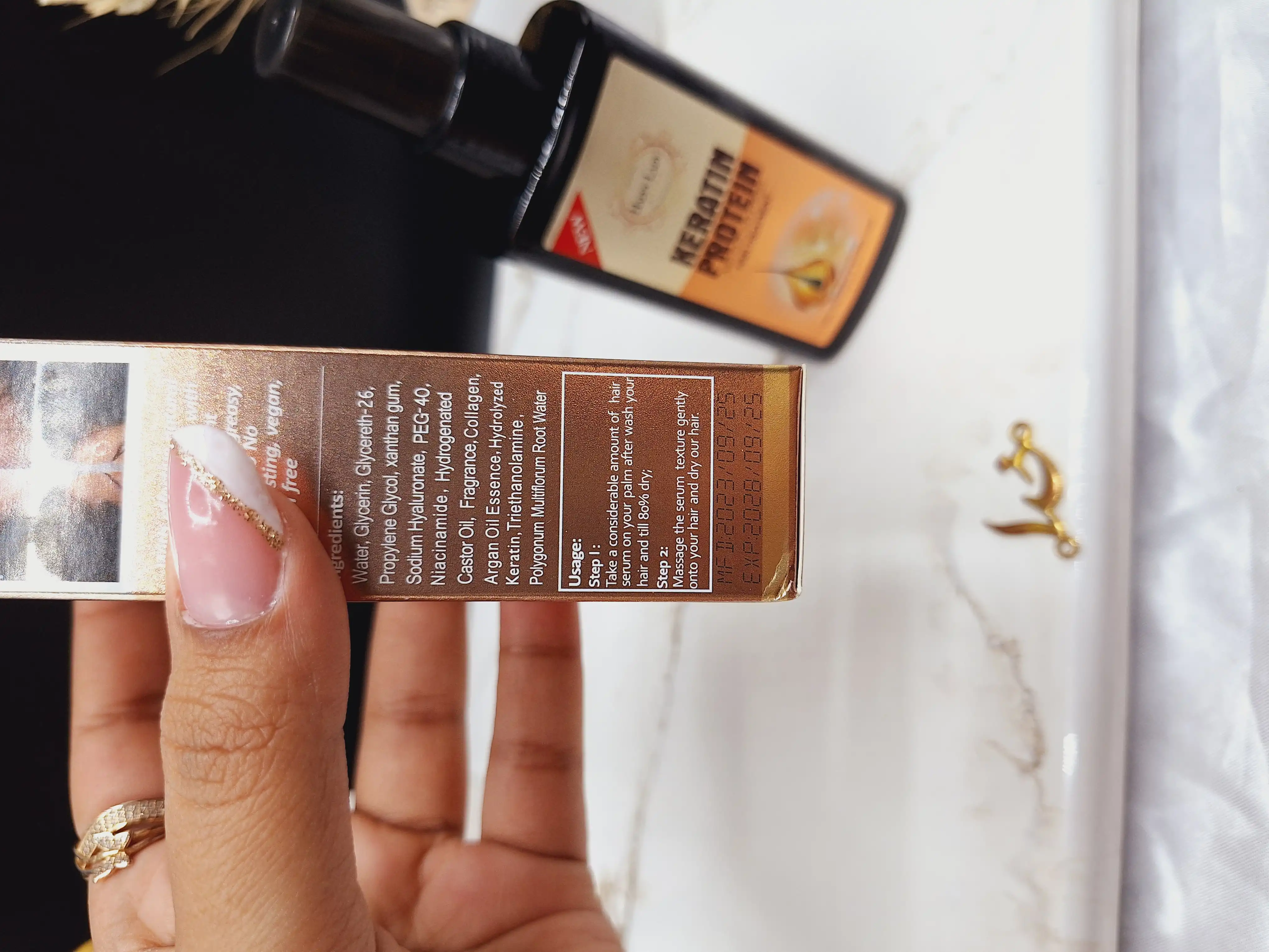 سرم ضد ریزش و درمان کننده مو کراتین و پروتئین هپی لیدی HAPPY LADY کد HL_312