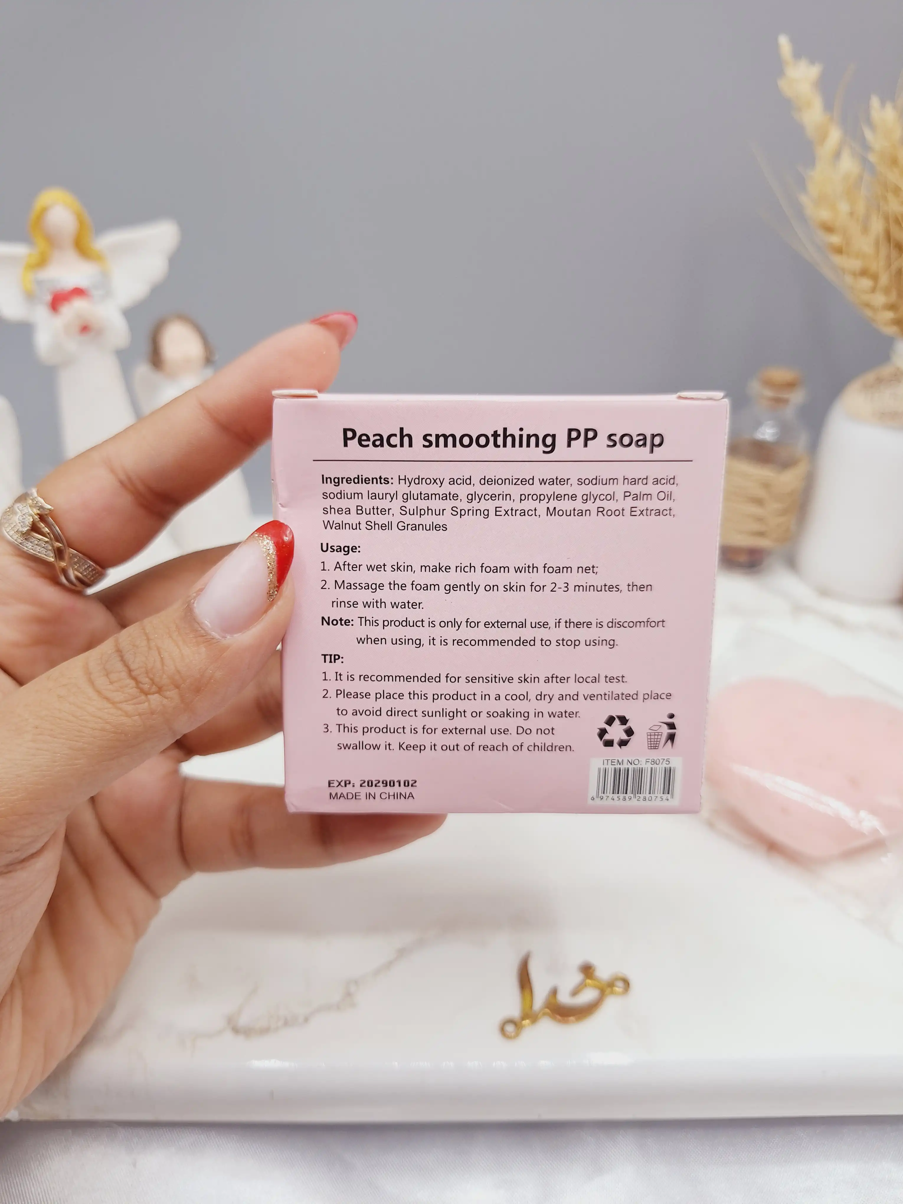 صابون روشن کننده هلویی طرح قلب BABY POWDER کد F8075