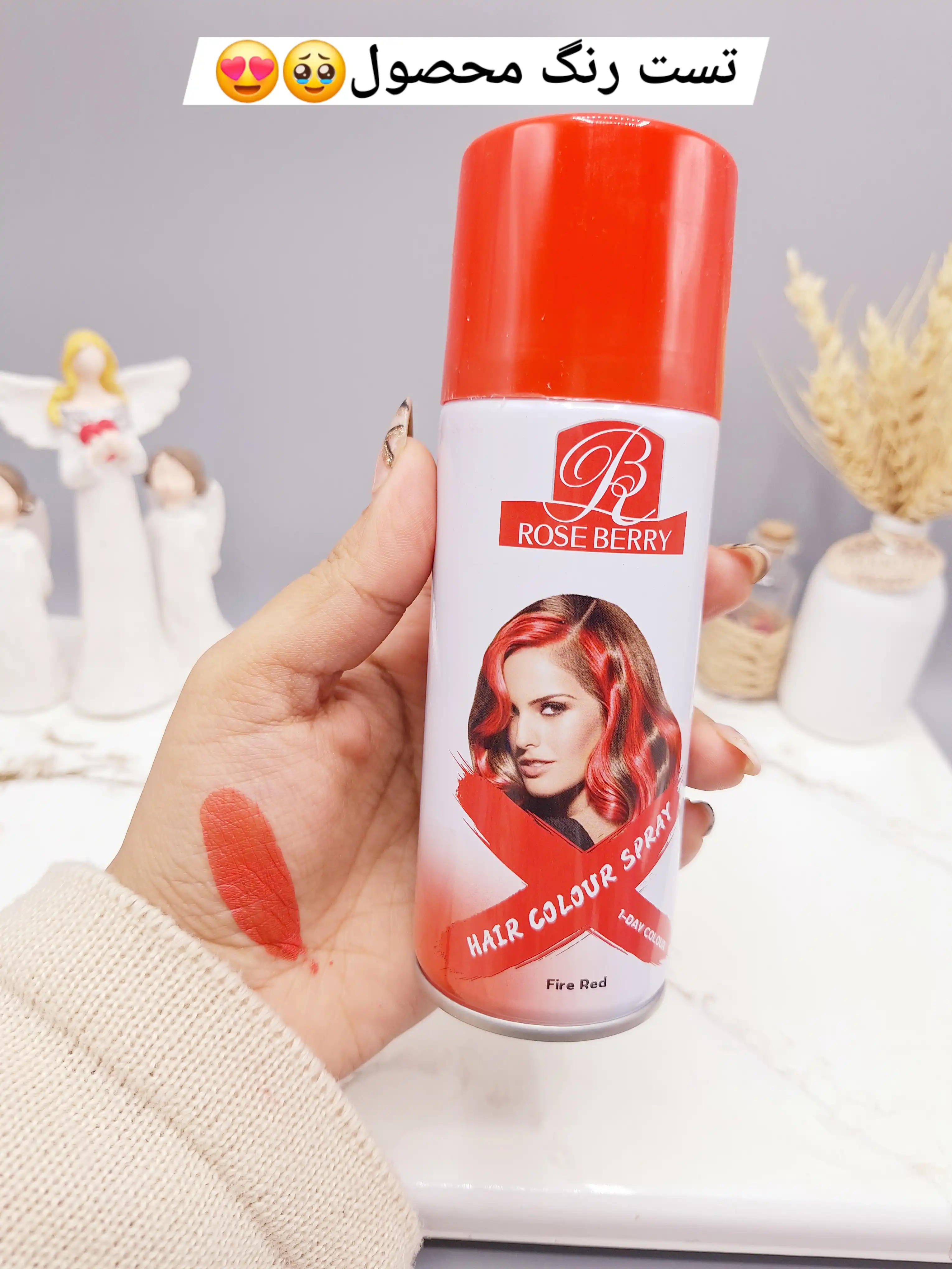 اسپری رنگ مو قرمز آتشی برند ROSE BERRY کد 1822