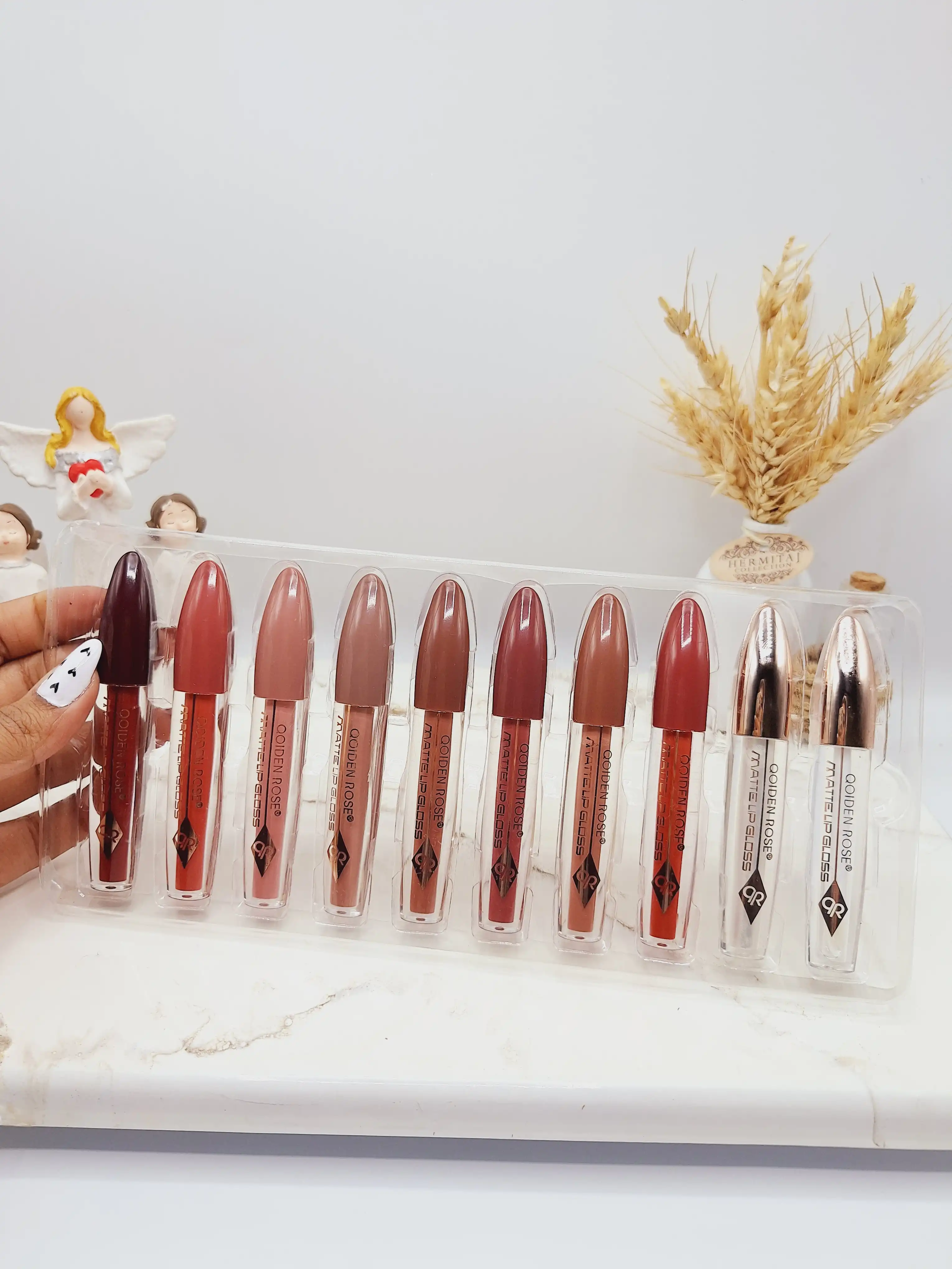 پک 10 تایی رژ مایع خوش رنگ و مات برند کویدن رز کد 2239