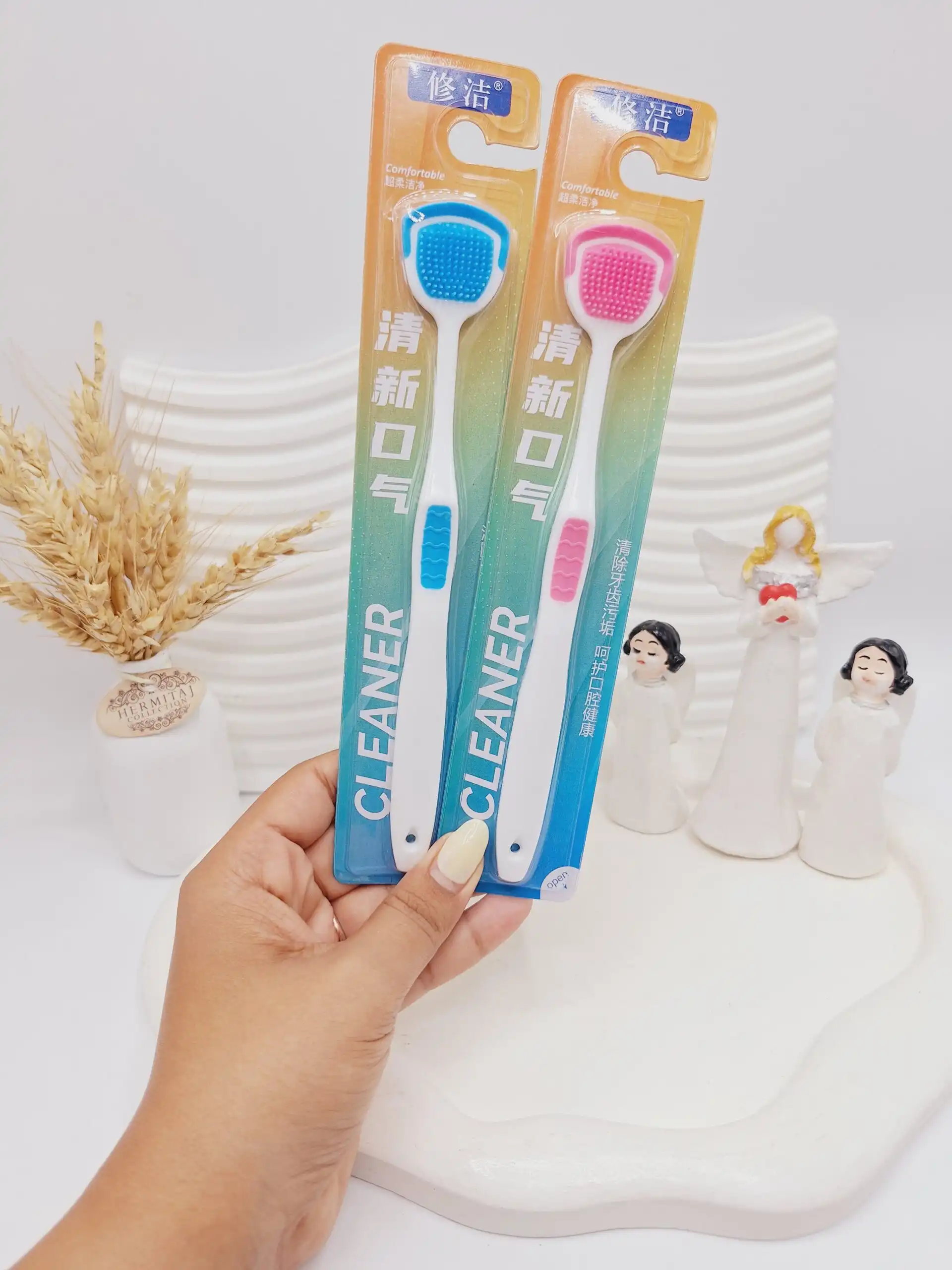 مسواک تمیز کننده دهان و زبان شور سیلیکونی CLEANER کد 0715