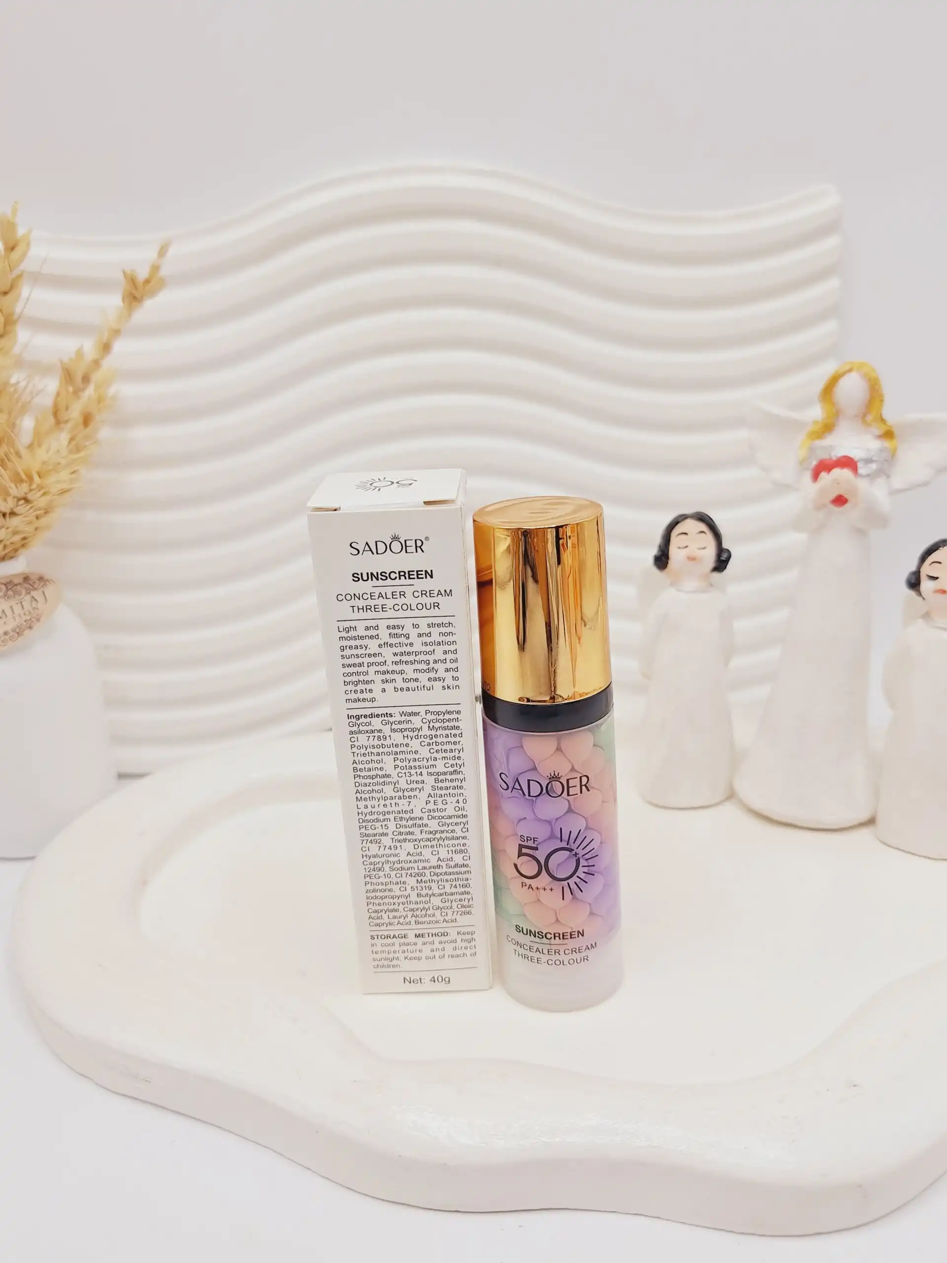 پرایمر ضد آفتاب دار سه رنگ spf50 سادور حجم 40 گرم کد 0738