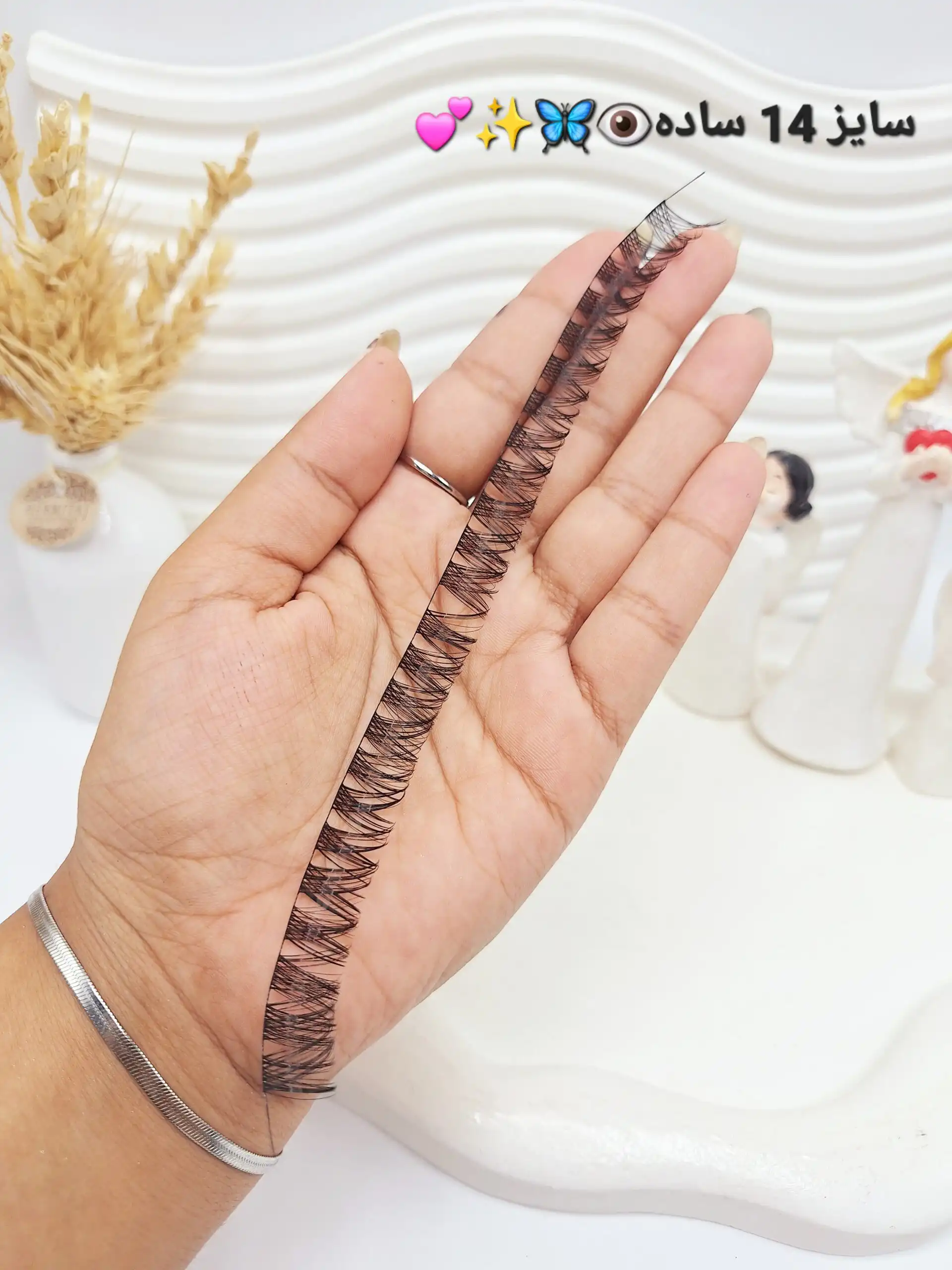 مژه مصنوعی کاشت فیشر ریسه‌ای (سایز ۱۴ ساده) (بالاترین کیفیت مژه کاشت)