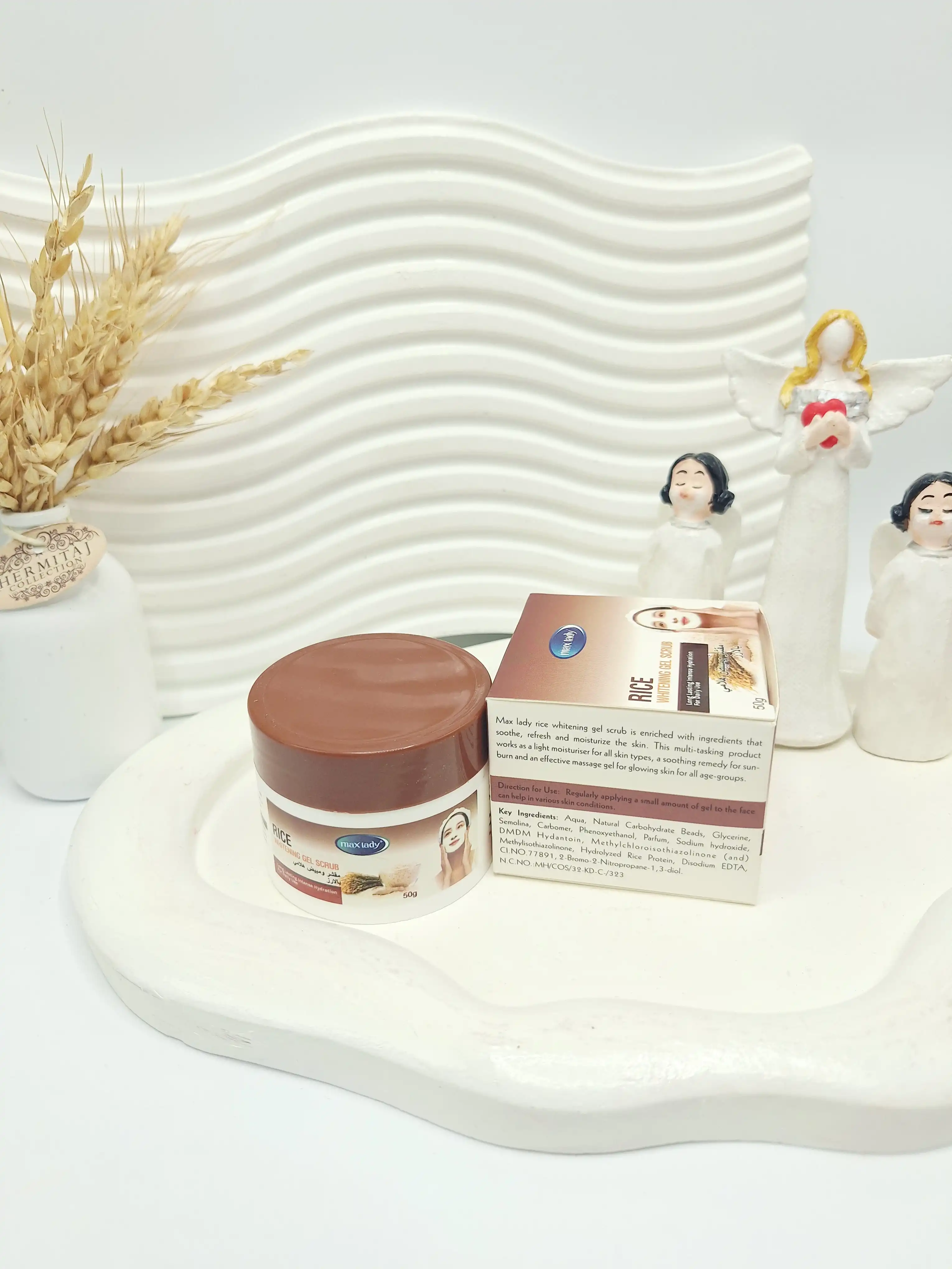 ژل اسکراب صورت برنج مکس لیدی کد 5153 (کارتن قهوه ای)