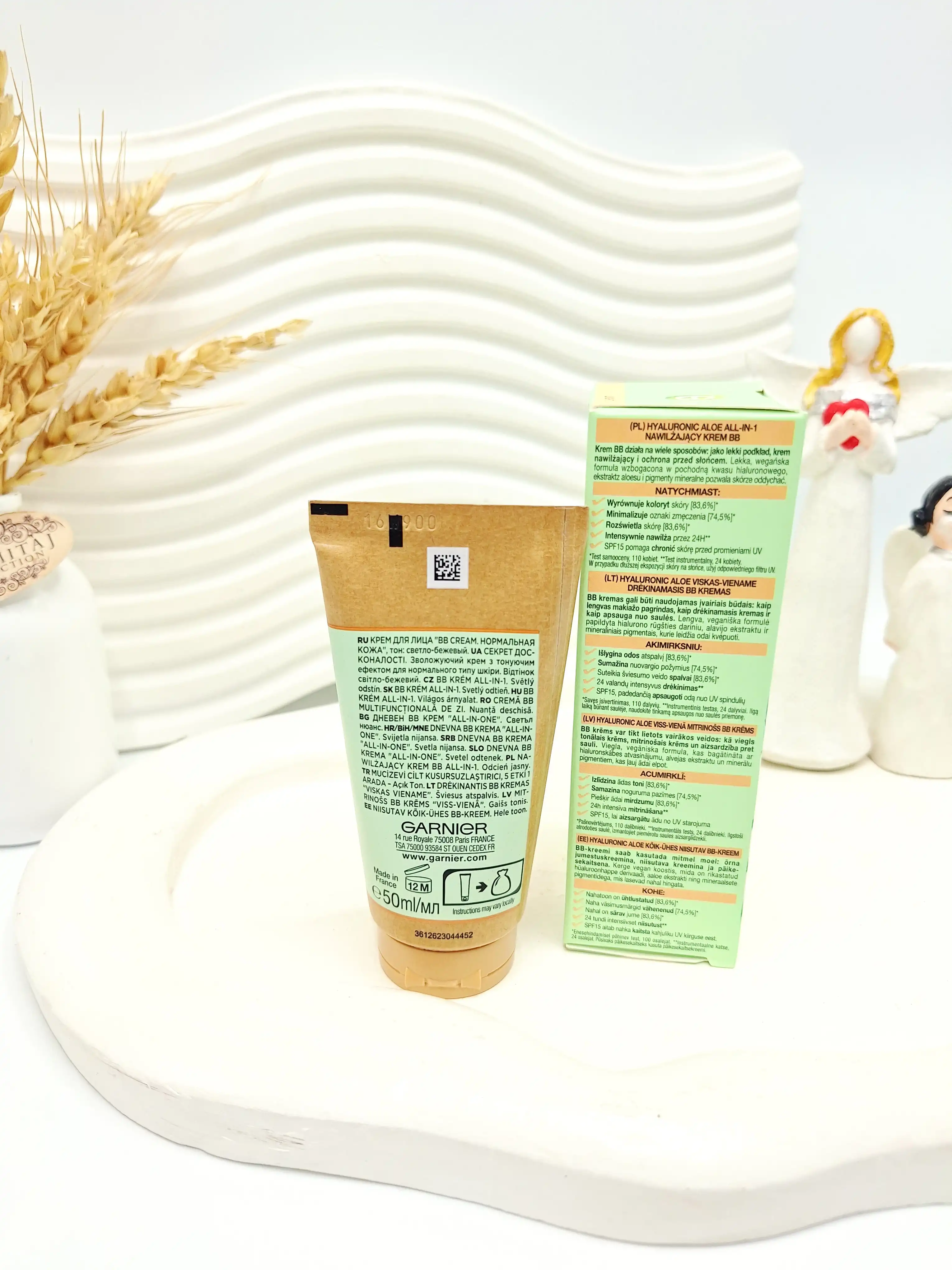 کرم بی بی گارنیر هیالورونیک آلوئه اورجینال اصل رنگ لایت قوطی سبز کد 6443