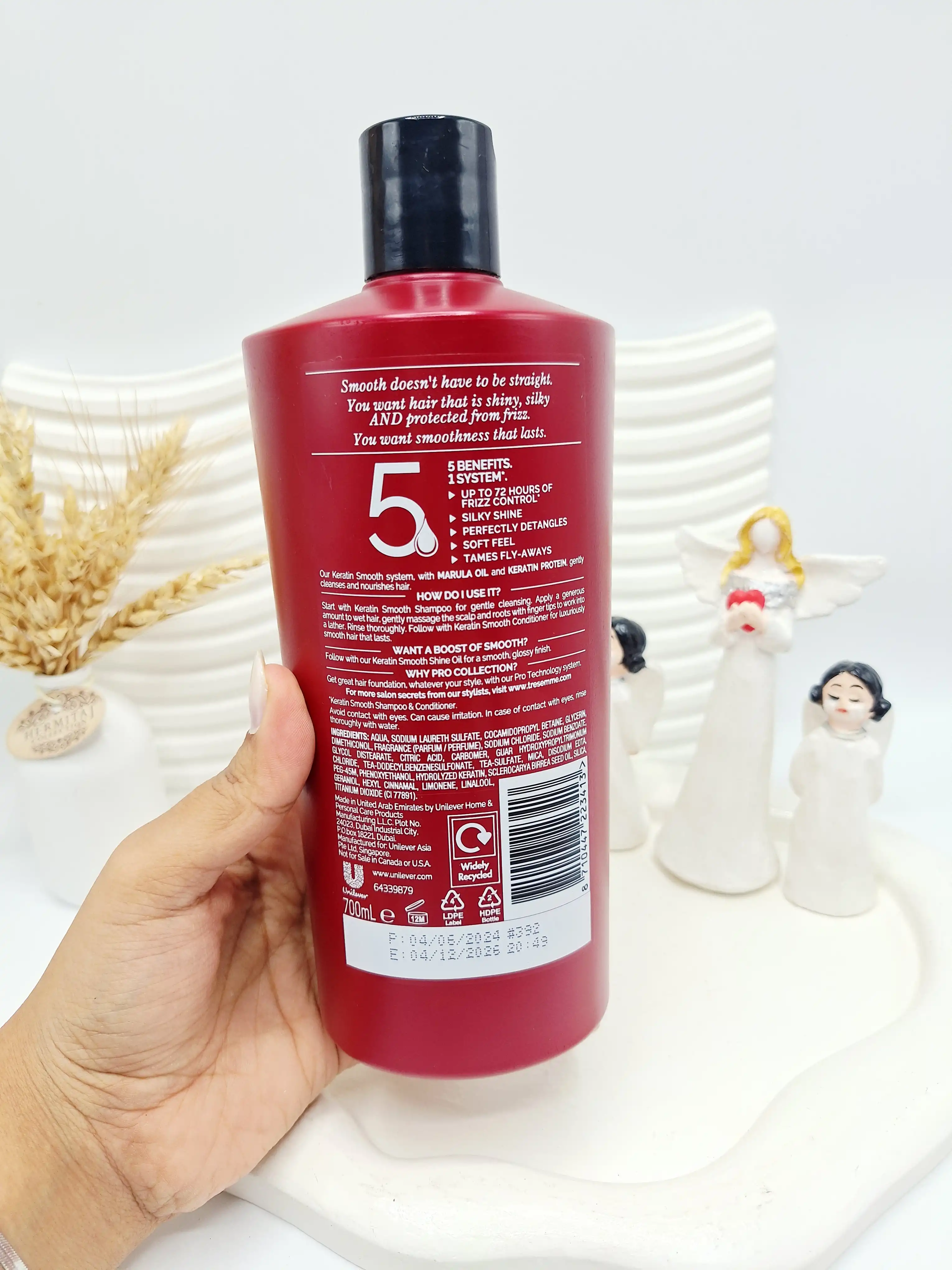 شامپو کراتینه و روغن مارولا ترزمه مدل Keratin Smooth حجم 700 میل اورجینال 100 درصد اصل آمریکا