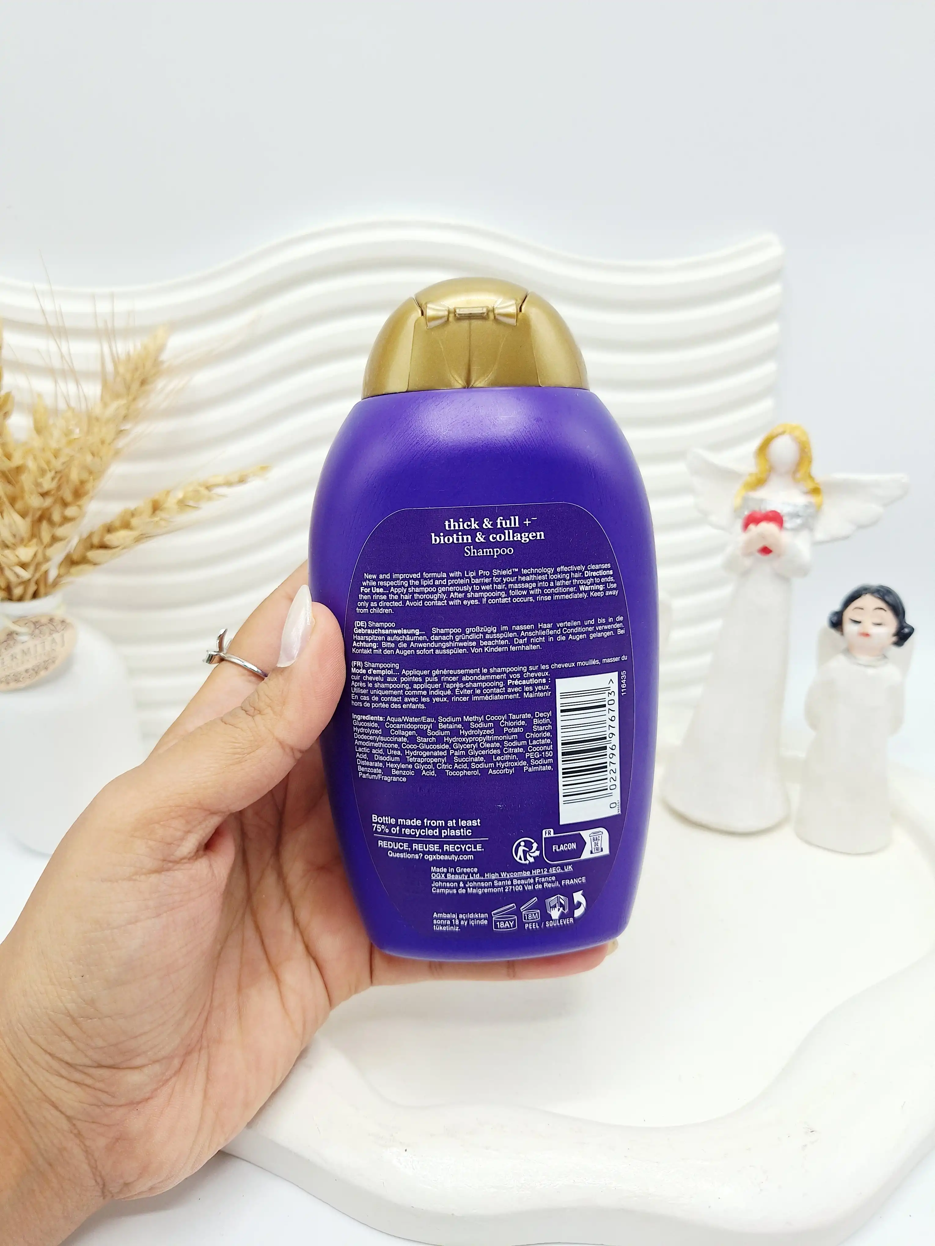 شامپو بایوتین و کلاژن او جی ایکس اورجینال اصلی 100 درصد قوطی بنفش کد 6703