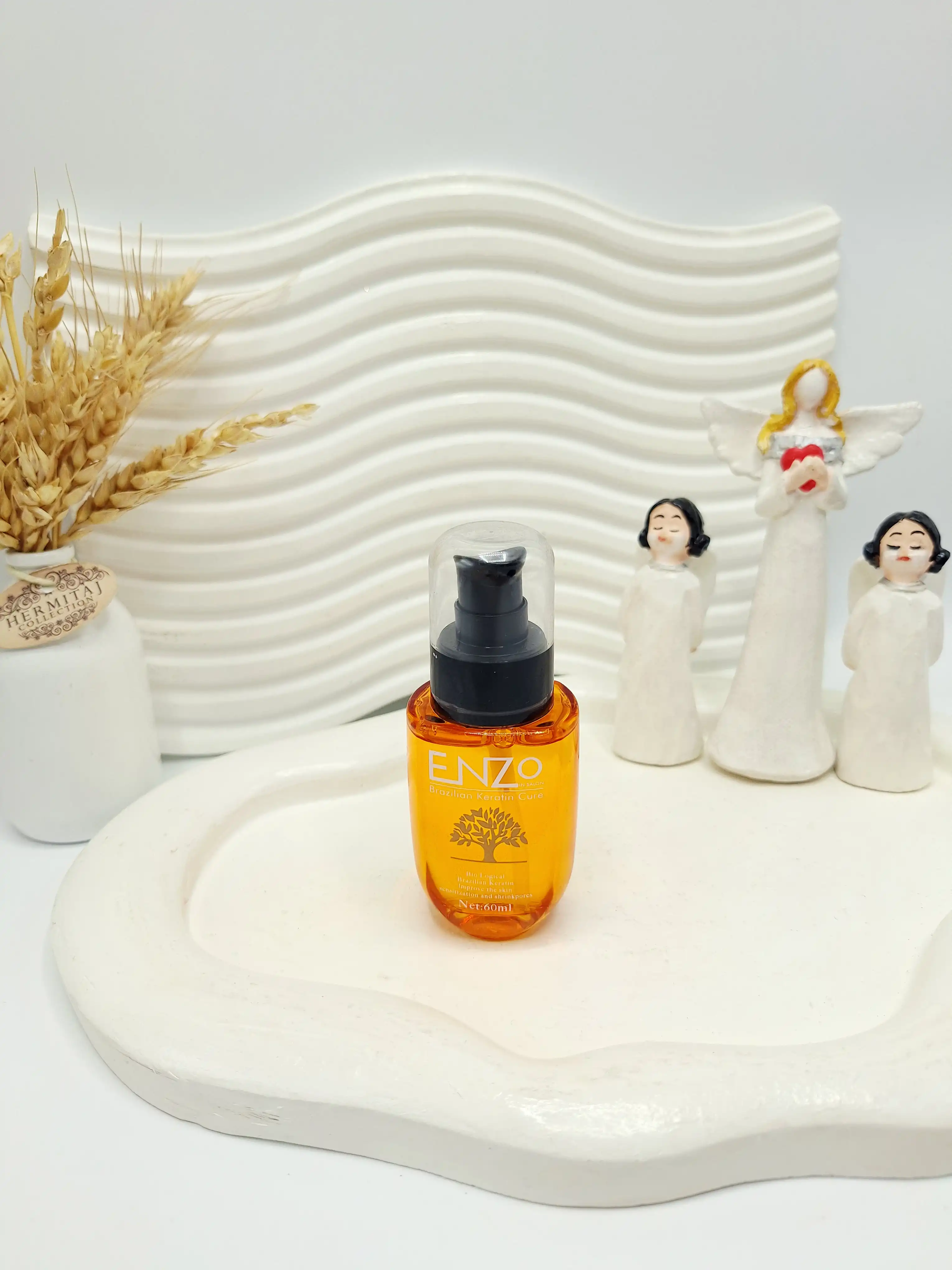 روغن مو آرگان حاوی کراتین برزیلی انزو ENZO اصلی کد 45626《بدون کارتن》