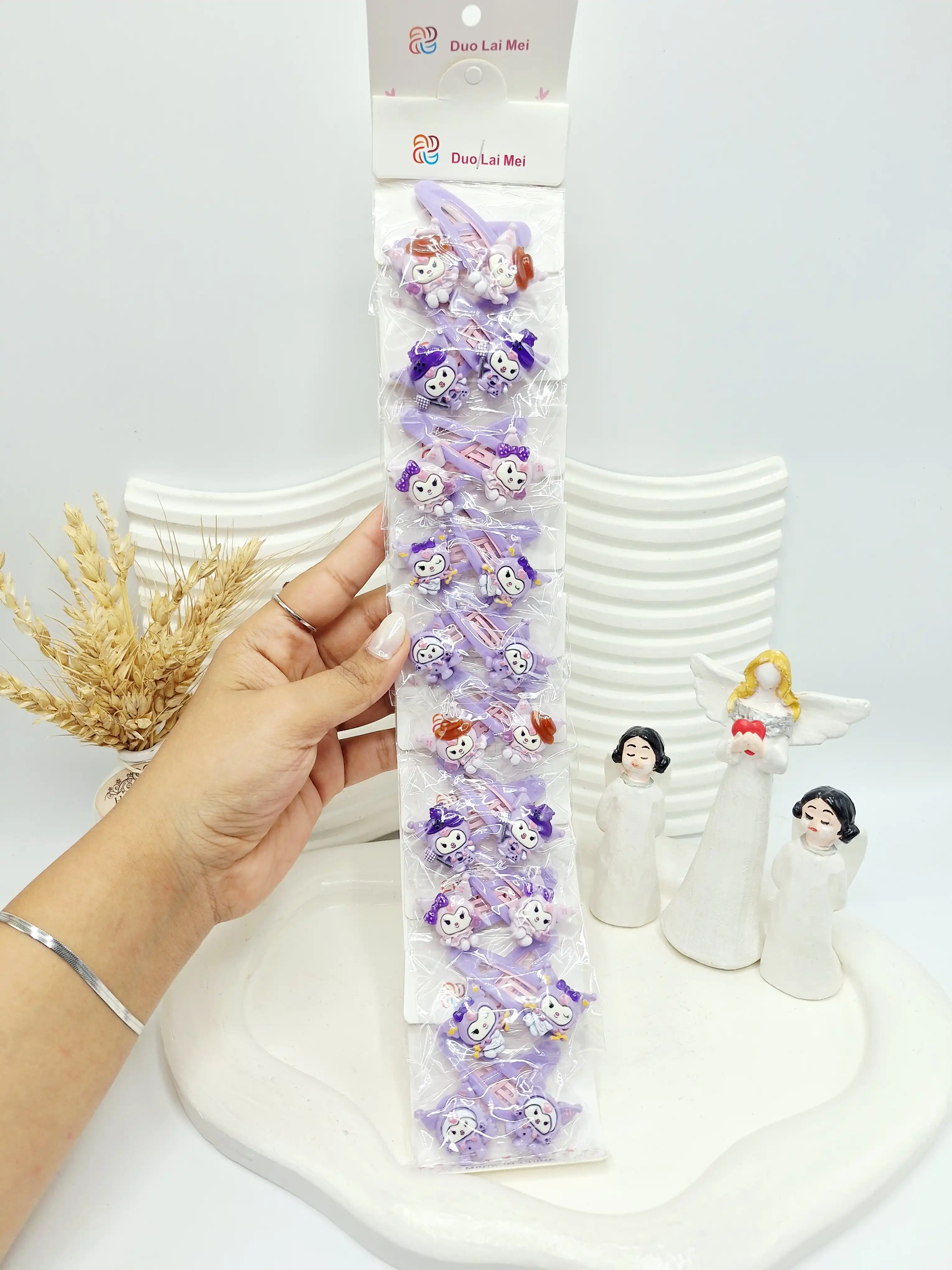 ست 10 عددی پنس مو کرومی بنفش