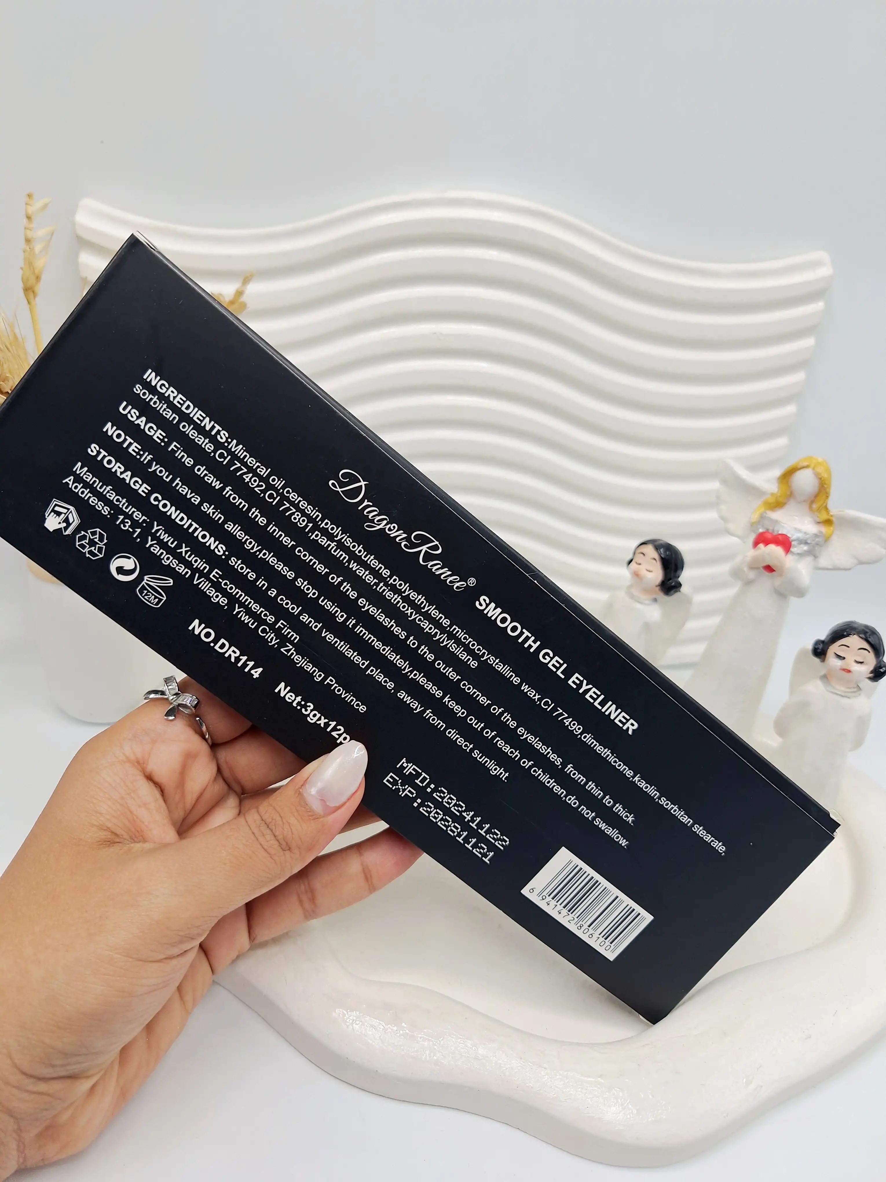 پک 12 تایی خط چشم ژله ای نرم برند دراگون رانی کد 6100