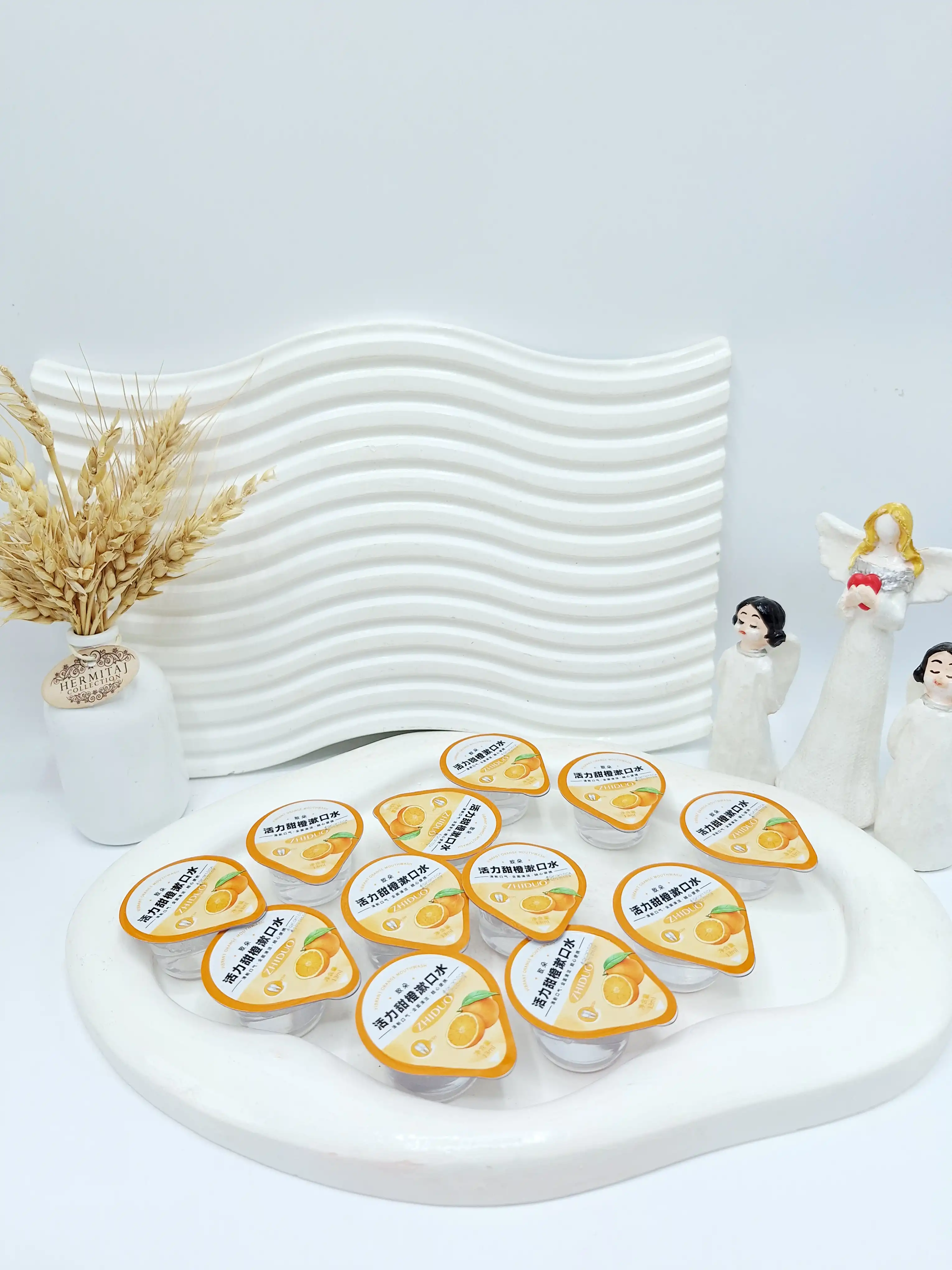 پک 12 تایی دهانشویه طراوت بخش پرتقال ZHIDUO کد 3428