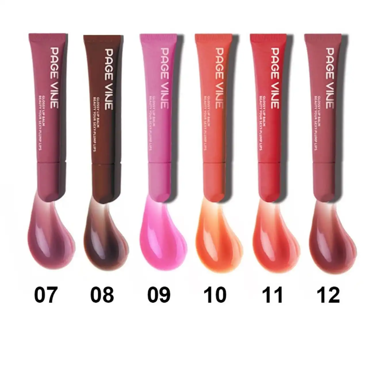 لیپ گلاس دوپ رود شیشه ای  برند page vine کارتن رنگی کد 0079