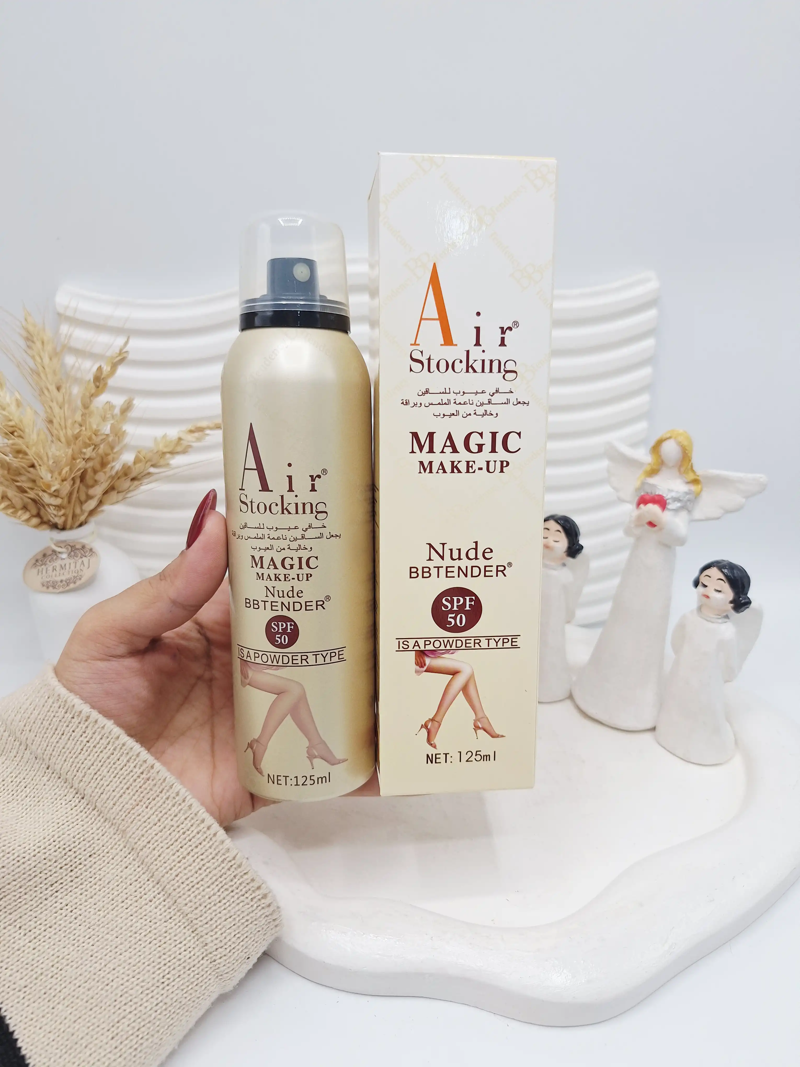 اسپری ضد آفتاب spf50 کرم پودری برنز مناسب نمام بدن AIR کد 3136