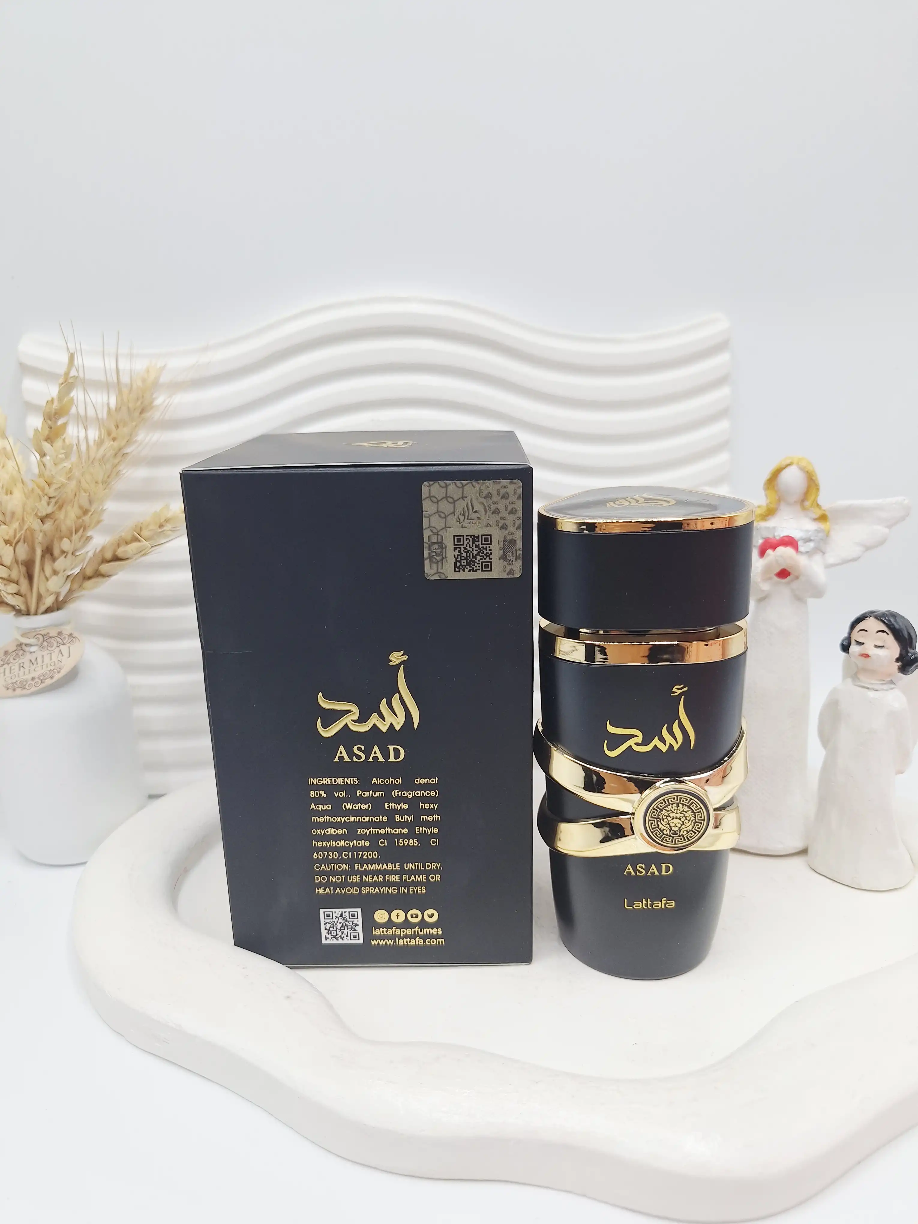 ادکلن مردانه اسد مشکی حجم ۱۰۰ میل اسکنردار ساخت امارات کد 5411