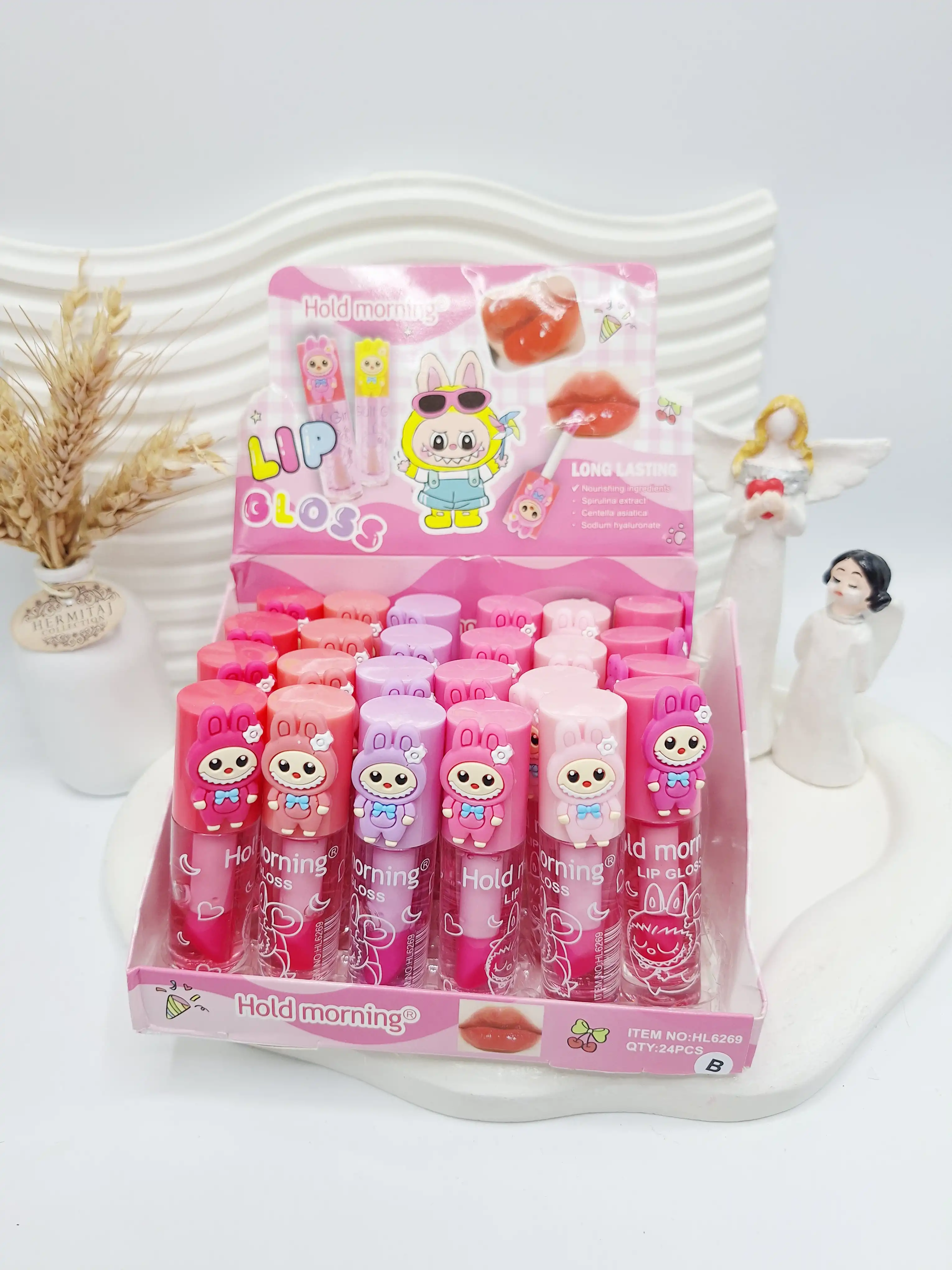 لیپ گلاس خوشبو و فانتزی لبوبو برند Hold morning کد 6269