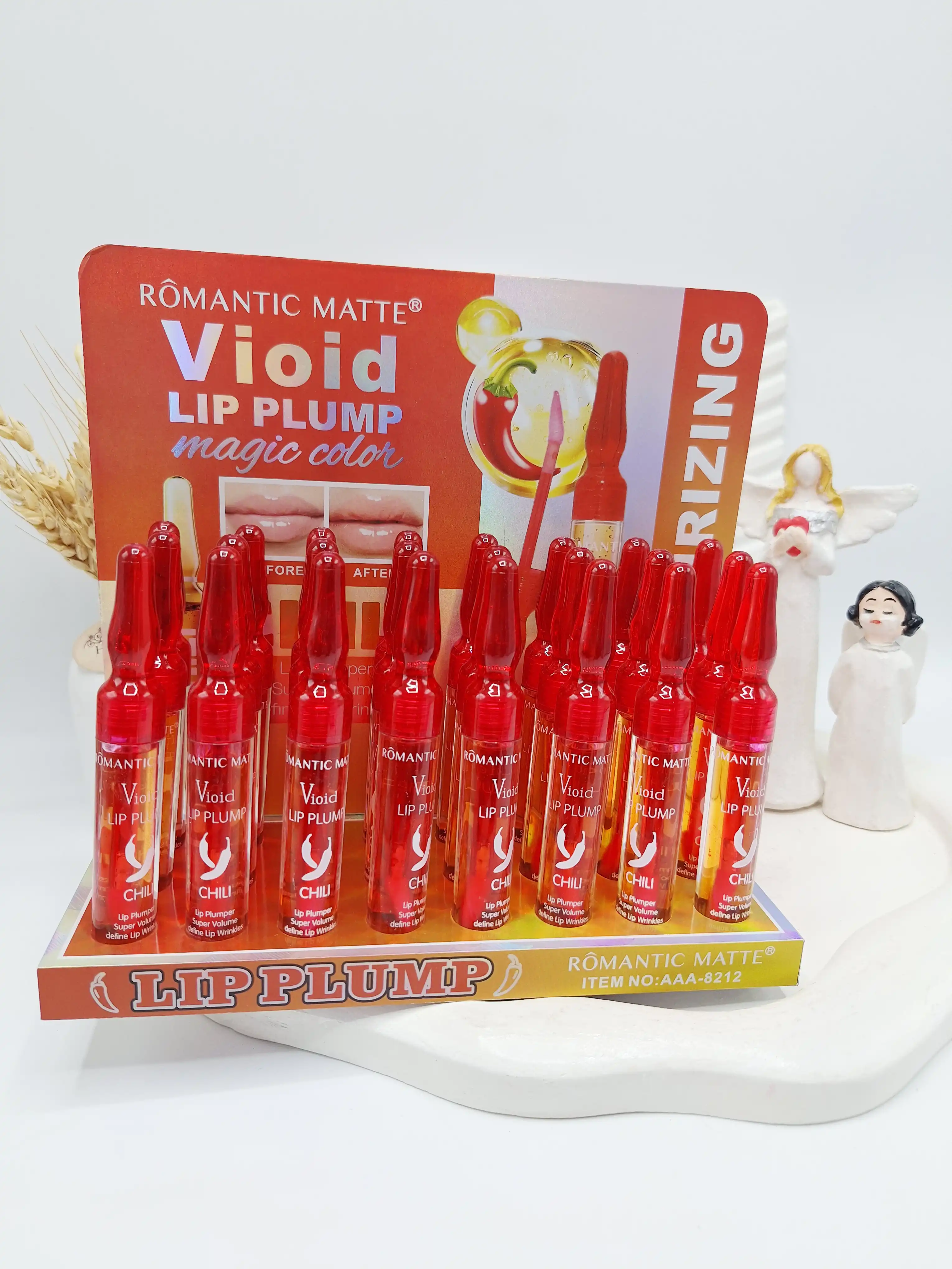 حجم دهنده لب فلفلی طرح آمپول برند ROMANTIC MATTE کد 8212