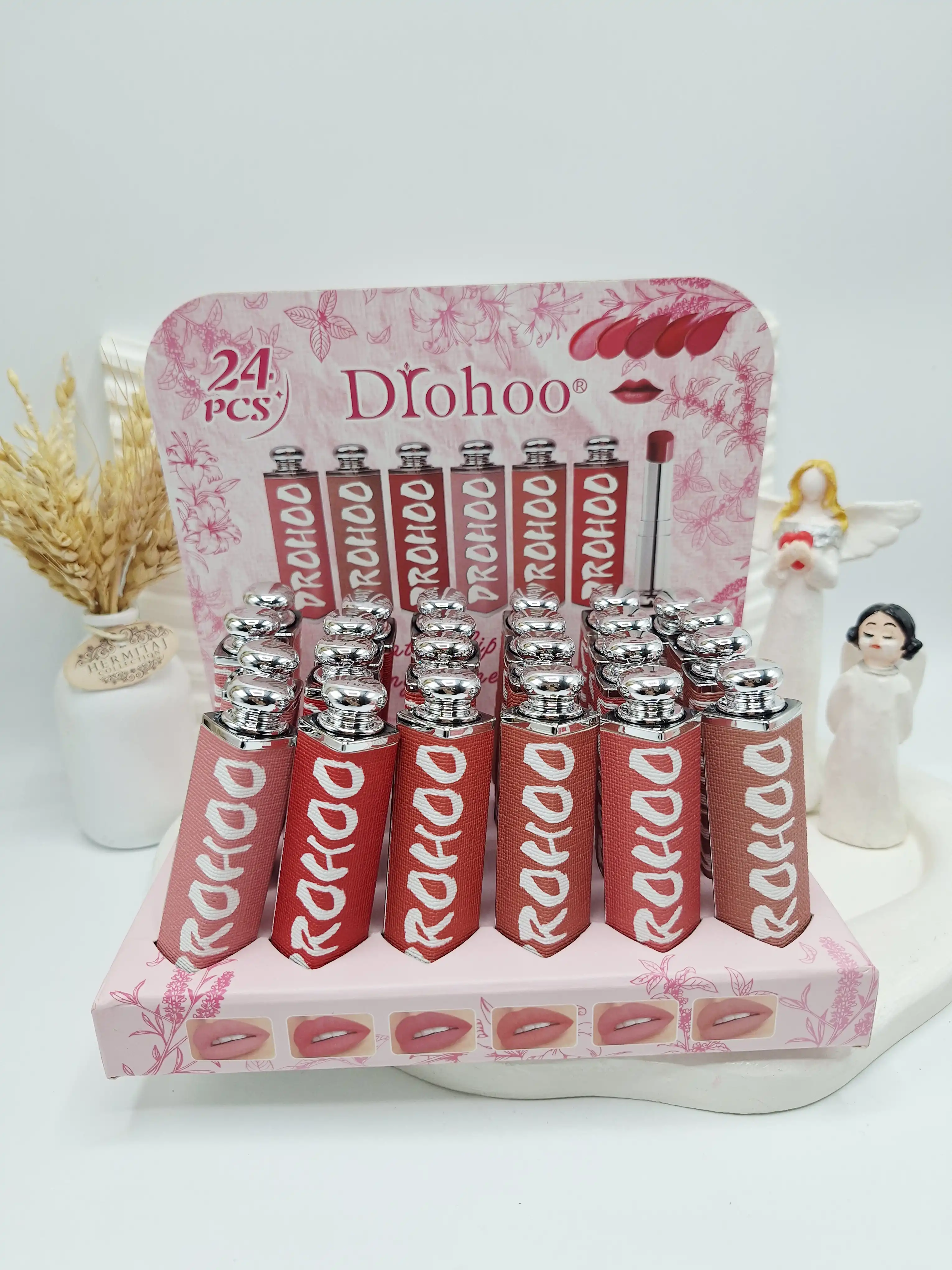 رژلب جامد تکی طرح دیور پوکه مخملی برند Drohoo کد ۲۳۱۵۷