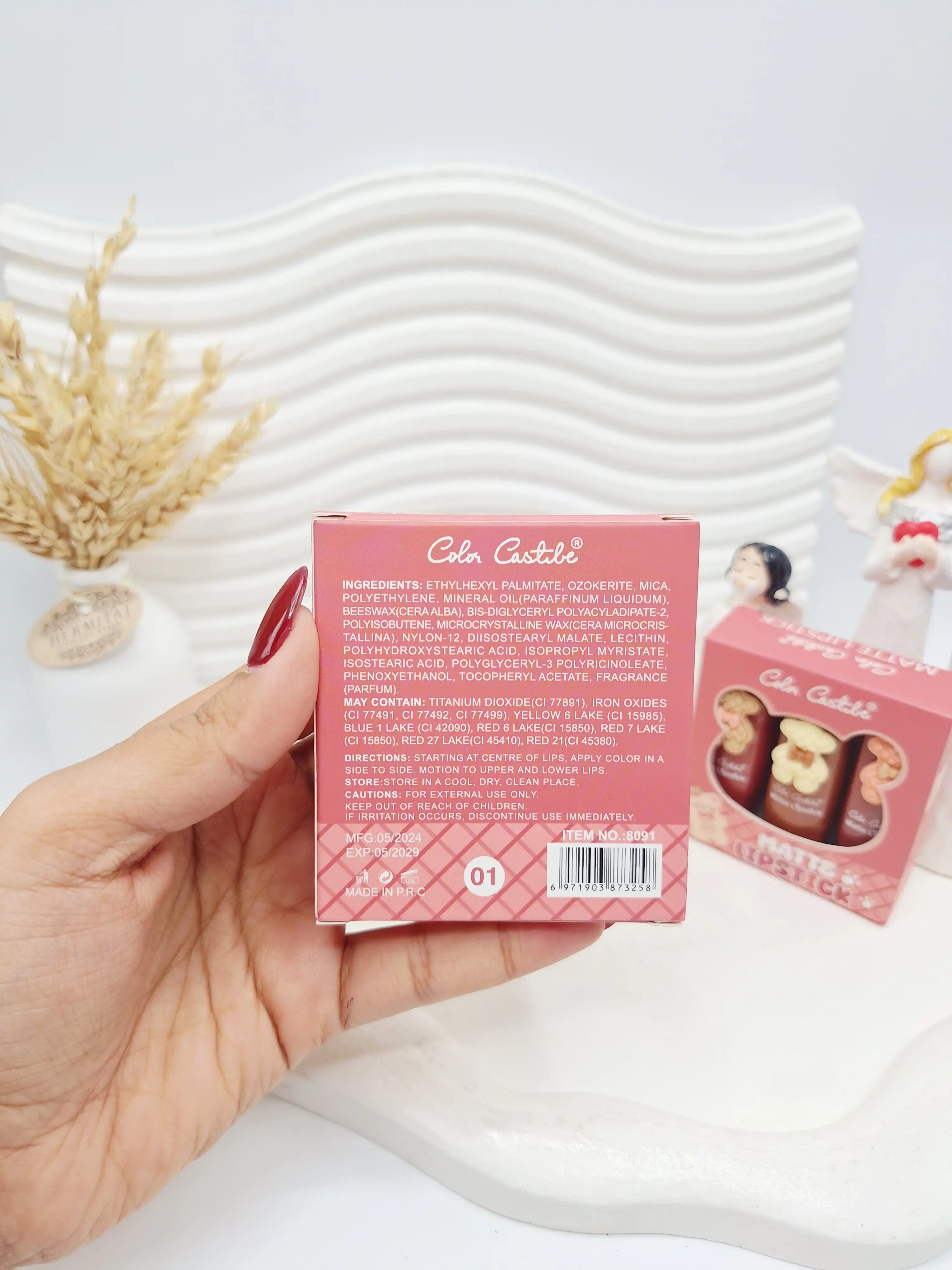 پک سه تایی رژلب خرسی جذاب Color Castibe کد 8091