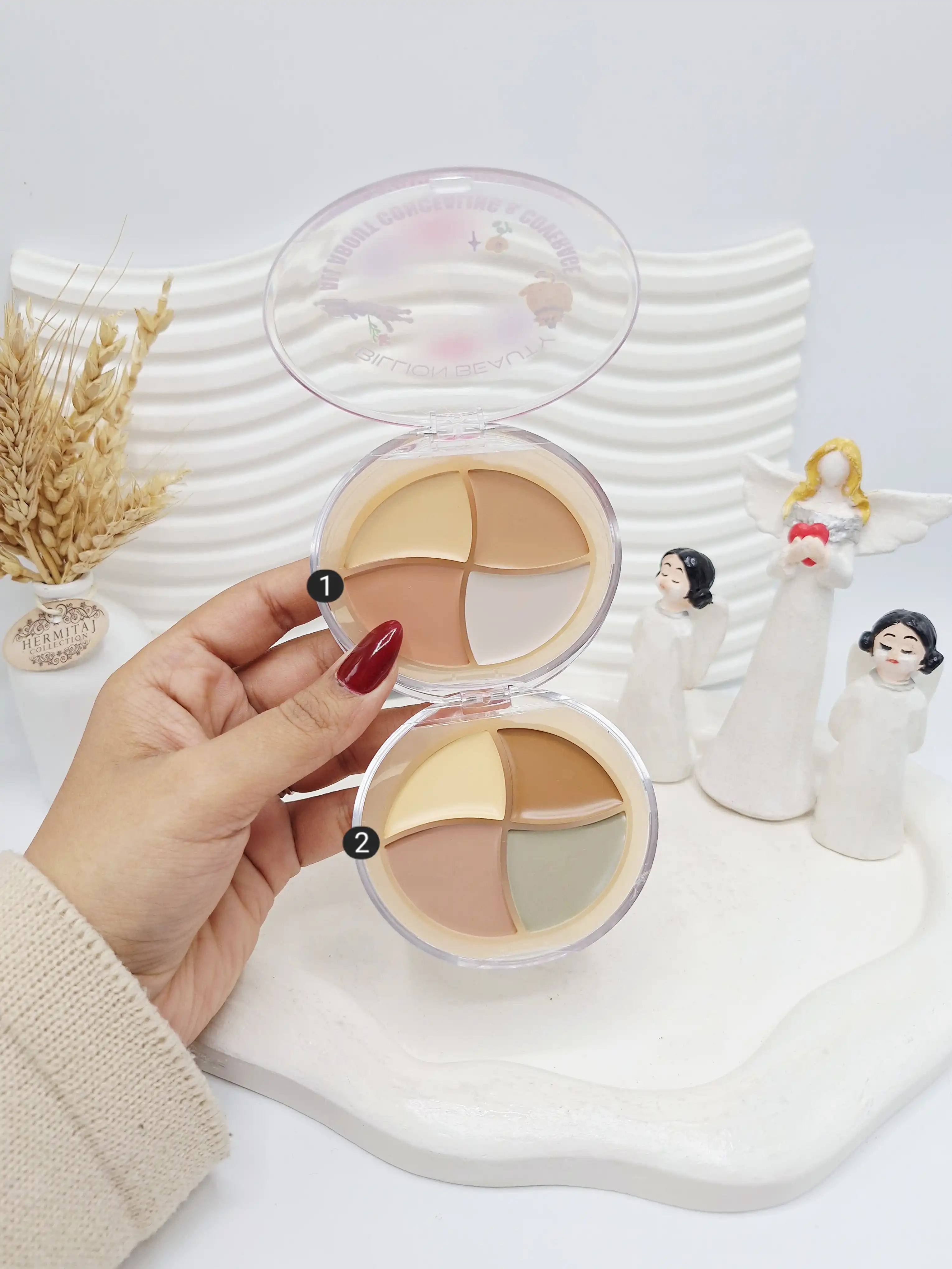 کانسیلر 4 تایی طرح دایره ای برند بیلیون بیوتی کد 0821