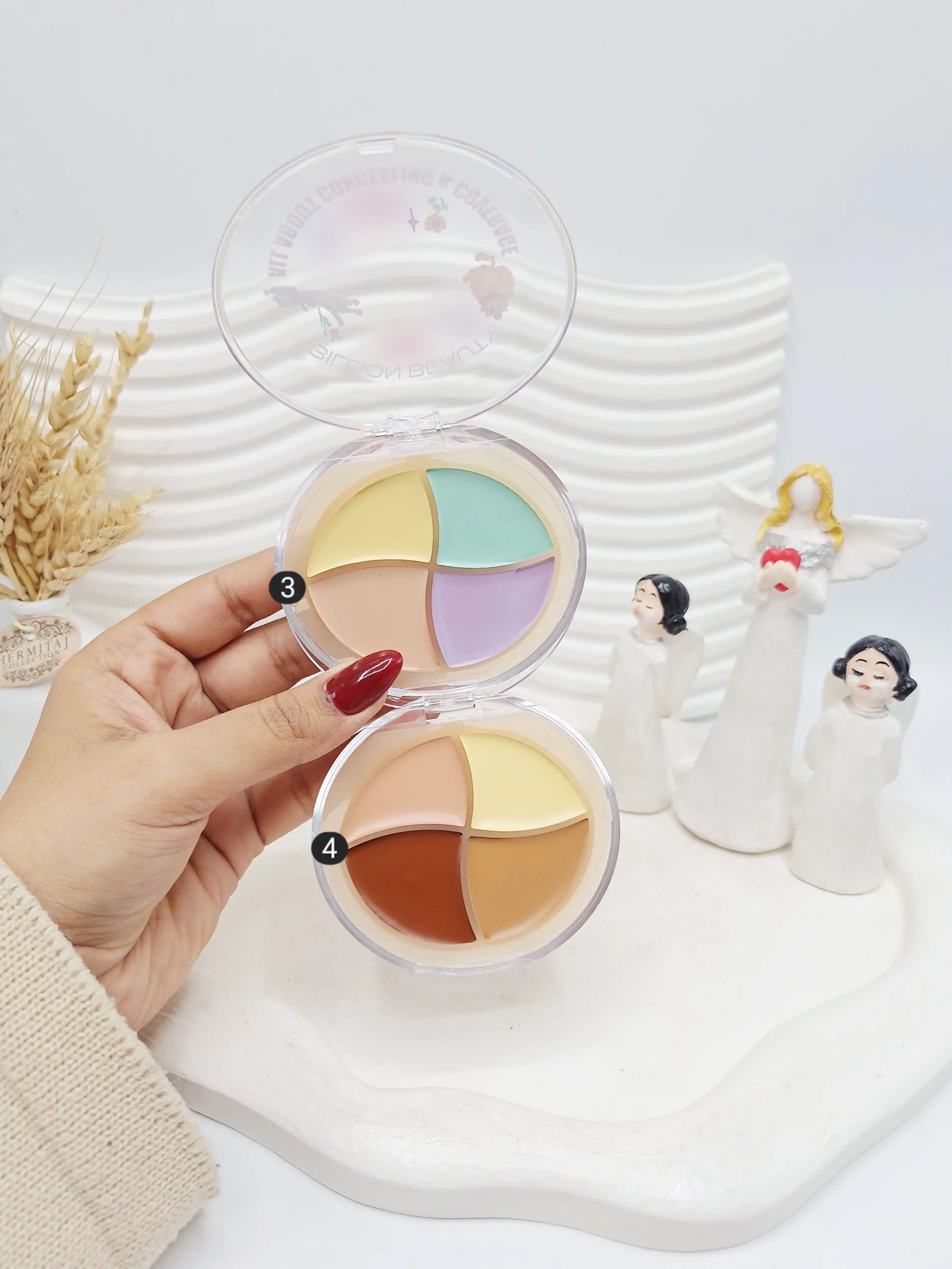 کانسیلر 4 تایی طرح دایره ای برند بیلیون بیوتی کد 0821